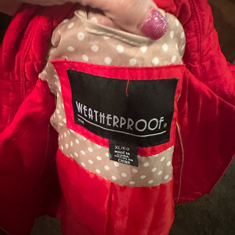 Weatherproof Quilted Red Button-Front Puffer Jack… - image 3